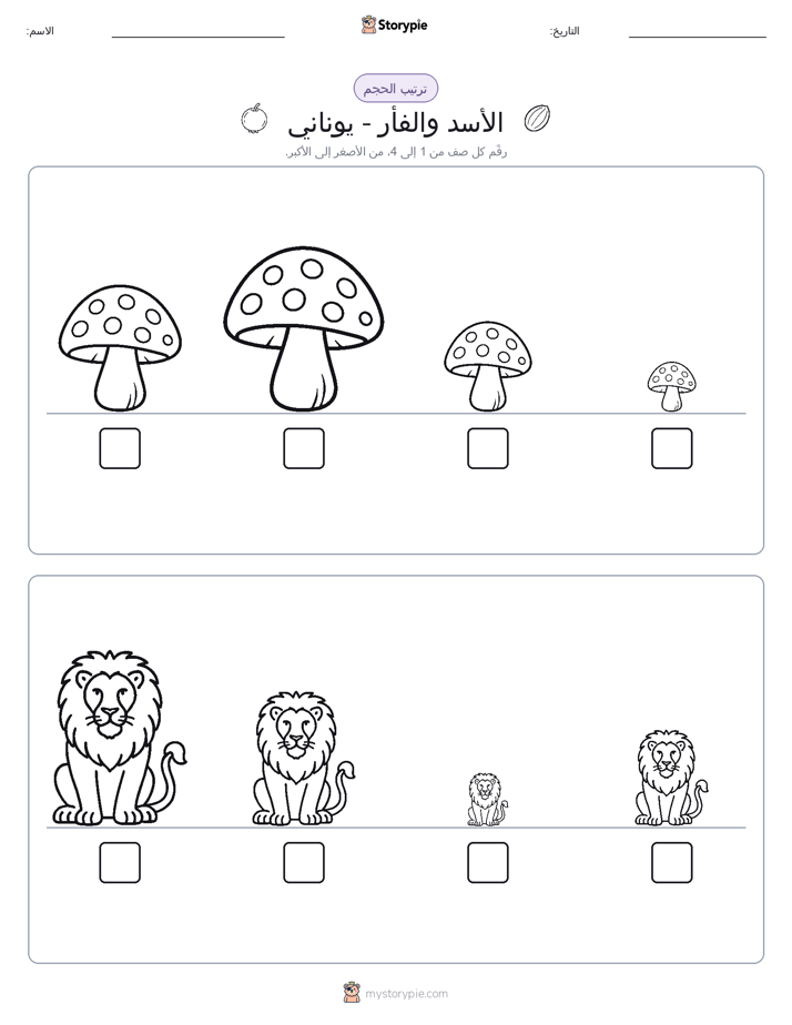 ترتيب الحجم