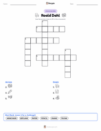 Roald Dahl printable worksheet preview