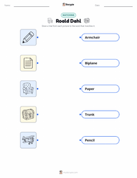Roald Dahl printable worksheet preview