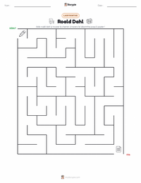 Aperçu de la feuille de travail imprimable Roald Dahl
