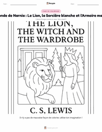 Aperçu de la feuille de travail imprimable Le Lion, la Sorcière blanche et l'Armoire magique (roman)