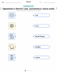 Podgląd drukowalnego arkusza ćwiczeń Lew, czarownica i stara szafa (powieść)