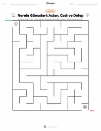 Aslan, Cadı ve Dolap (roman) yazdırılabilir çalışma sayfası önizlemesi