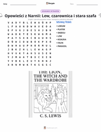 Podgląd drukowalnego arkusza ćwiczeń Lew, czarownica i stara szafa (powieść)