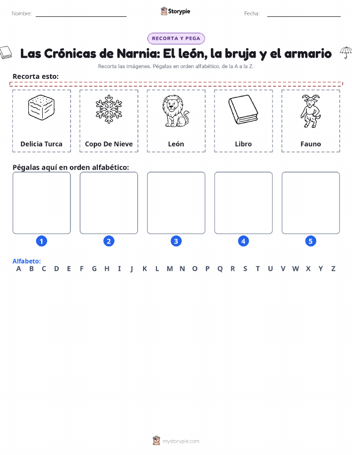 Cortar y Pegar el Alfabeto