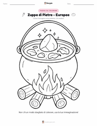 Pagina da colorare di Zuppa di sasso - Europea per bambini