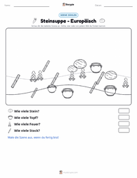 Steinsuppe - Europäisch druckbare Arbeitsblatt Vorschau