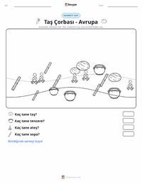 Taş Çorbası - Avrupa yazdırılabilir çalışma sayfası önizlemesi