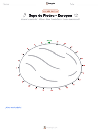 Vista previa de la hoja de trabajo imprimible de Sopa de piedra - Europea