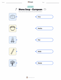 Stone Soup - European printable worksheet for kids