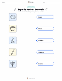 Folha de atividades imprimível Sopa de Pedra - Europeia para crianças