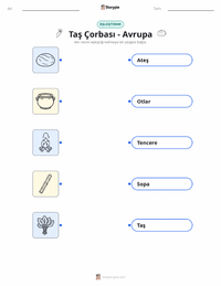 Taş Çorbası - Avrupa çocuklar için yazdırılabilir çalışma sayfası