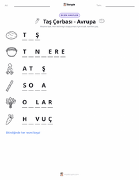 Taş Çorbası - Avrupa yazdırılabilir çalışma sayfası önizlemesi
