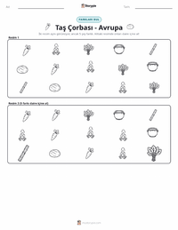 Taş Çorbası - Avrupa yazdırılabilir çalışma sayfası önizlemesi
