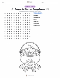 Aperçu de la feuille de travail imprimable La Soupe au Caillou - Européenne