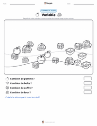 Aperçu de la feuille de travail imprimable Variable