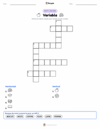 Aperçu de la feuille de travail imprimable Variable
