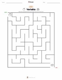 Variable printable worksheet preview