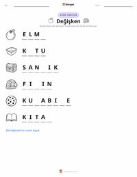 Değişken yazdırılabilir çalışma sayfası önizlemesi
