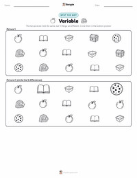 Variable printable worksheet preview