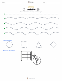 Variable printable worksheet preview