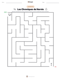 Aperçu de la feuille de travail imprimable Les Chroniques de Narnia