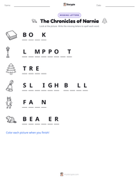 The Chronicles of Narnia printable worksheet preview