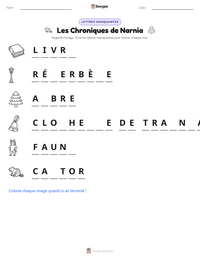 Aperçu de la feuille de travail imprimable Les Chroniques de Narnia