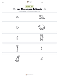 Aperçu de la feuille de travail imprimable Les Chroniques de Narnia