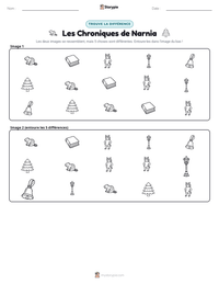 Aperçu de la feuille de travail imprimable Les Chroniques de Narnia