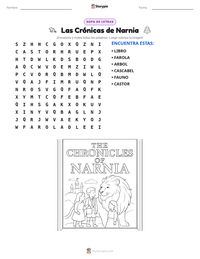 Vista previa de la hoja de trabajo imprimible de Las Crónicas de Narnia