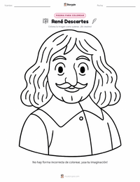 Página para colorear de René Descartes para niños