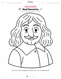 Pagina da colorare di René Descartes per bambini