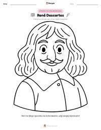 Strona do kolorowania René Descartes dla dzieci
