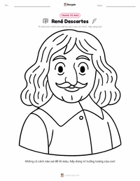 Trang tô màu René Descartes cho trẻ em