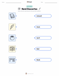 René Descartes printable worksheet for kids