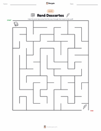 René Descartes printable worksheet preview