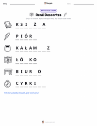 Podgląd drukowalnego arkusza ćwiczeń René Descartes