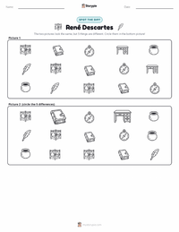 René Descartes printable worksheet preview
