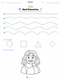 René Descartes printable worksheet preview