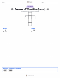Because of Winn-Dixie (novel) printable worksheet preview