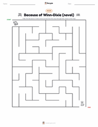 Because of Winn-Dixie (novel) printable worksheet preview