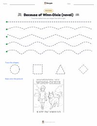 Because of Winn-Dixie (novel) printable worksheet preview