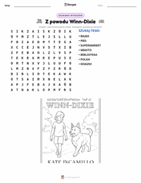 Podgląd drukowalnego arkusza ćwiczeń Dzięki tobie, Winn-Dixie (powieść)