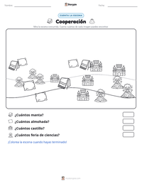 Vista previa de la hoja de trabajo imprimible de Cooperación