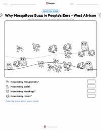 Why Mosquitoes Buzz in People's Ears - West African printable worksheet preview
