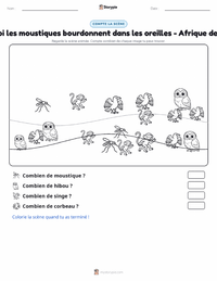 Aperçu de la feuille de travail imprimable Pourquoi les moustiques bourdonnent aux oreilles des gens - Afrique de l'Ouest