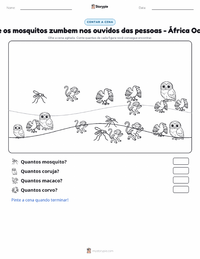Prévia da folha de atividades imprimível Por Que os Mosquitos Zumbem nos Ouvidos das Pessoas - Oeste Africano