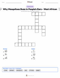 Why Mosquitoes Buzz in People's Ears - West African printable worksheet preview