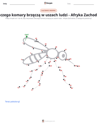 Podgląd drukowalnego arkusza ćwiczeń Dlaczego komary brzęczą ludziom w uszach - opowieść z Afryki Zachodniej